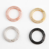 Crystal Zirconia Round Buckle Clasp, CZ Interlocking Clasp, Jewelry Findings