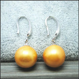 2PCS Pearl Earrings Round Ball 12MM Wedding Wear Shipping