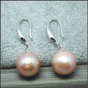 2PCS Pearl Earrings Round Ball 12MM Wedding Wear Shipping