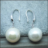 2PCS Pearl Earrings Round Ball 12MM Wedding Wear Shipping