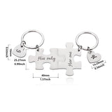 Personalized Jigsaw Shape Couple Keychain Gift for Men Women