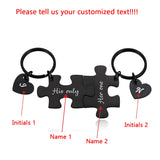 Personalized Jigsaw Shape Couple Keychain Gift for Men Women