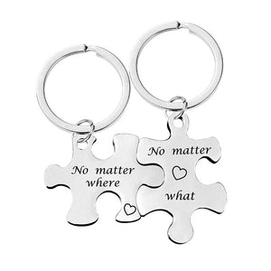Couple Puzzle Keychain Engraved Name Gift For Boyfriend Girlfriend