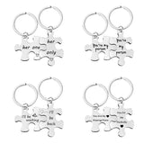 Couple Puzzle Keychain Engraved Name Gift For Boyfriend Girlfriend