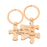 Couple Puzzle Keychain Engraved Name Gift For Boyfriend Girlfriend