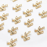 2PCS Dainty Cat Pendants 14k Plated for Jewelry Making DIY Hand Brass