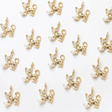 2PCS Dainty Cat Pendants 14k Plated for Jewelry Making DIY Hand Brass