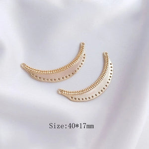 2PCS Charms Pendant Hair Accessories Women Necklace Plated Charms DIY Brass