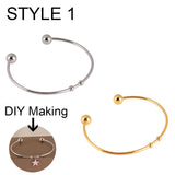 2PCS Stainless Steel Adjustable Bangle for Jewelry Making DIY