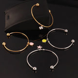 2PCS Stainless Steel Adjustable Bangle for Jewelry Making DIY