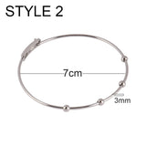 2PCS Stainless Steel Adjustable Bangle for Jewelry Making DIY