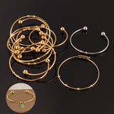 2PCS Stainless Steel Adjustable Bangle for Jewelry Making DIY