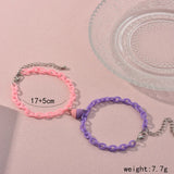 2PCS Magnet Heart Charm Couple Bracelet Vintage Friendship Jewelry