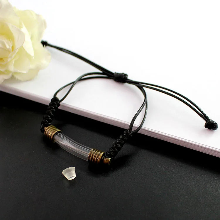 Glass Vial Pendant Name Bracelet Rice Jewelry Charm