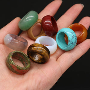 2PCS Women's Rings Nature Semi Precious Stone Finger Wear Hot Selling