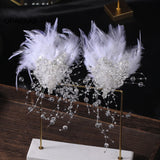 2PCS Feather Hair Clip Tiaras For Women Fairy Girls Hairpin Princess Barrettes