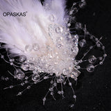 2PCS Feather Hair Clip Tiaras For Women Fairy Girls Hairpin Princess Barrettes