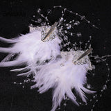 2PCS Feather Hair Clip Tiaras For Women Fairy Girls Hairpin Princess Barrettes