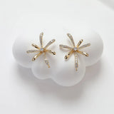 2PCS Fireworks Shape Ear Studs 14k Plated Brass DIY Earrings Supplies 22*28mm