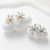 2PCS Fireworks Shape Ear Studs 14k Plated Brass DIY Earrings Supplies 22*28mm
