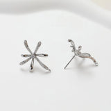 2PCS Fireworks Shape Ear Studs 14k Plated Brass DIY Earrings Supplies 22*28mm