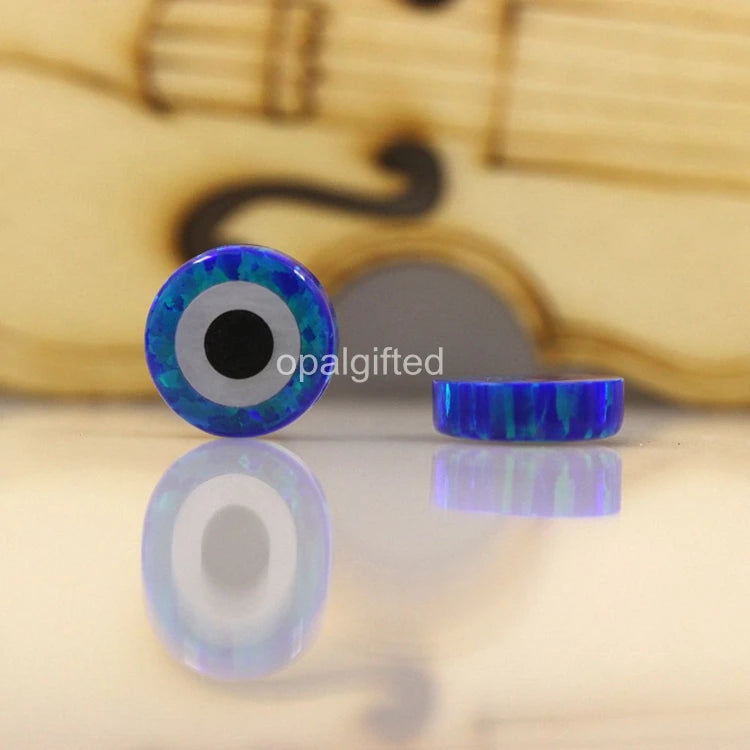2PCS 10mm Synthetic Opal Stone Evil Eye Shape Necklace Online