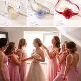 2PCS Girls Bridesmaid Wrist Flowers Pearl Rhinestones Boutonniere