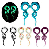 Glass Ear Weight Hanger Spiral Taper Plug Earring Gauges 5-14mm