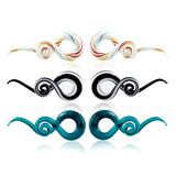 Glass Ear Weight Hanger Spiral Taper Plug Earring Gauges 5-14mm