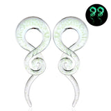 Glass Ear Weight Hanger Spiral Taper Plug Earring Gauges 5-14mm