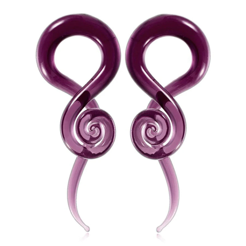 Glass Ear Weight Hanger Spiral Taper Plug Earring Gauges 5-14mm