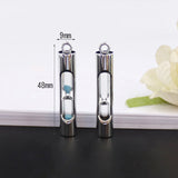 2PCS Glass Vial Pendants Locket Charms Cylinder Bottle Charm
