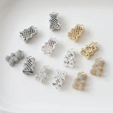 2PCS Bear Pendant Necklace with Zircon Charms DIY Jewelry Making Supplies