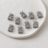 2PCS Bear Pendant Necklace with Zircon Charms DIY Jewelry Making Supplies