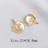 2PCS Plated Funny Face Necklace Pendant Charms Jewelry Making DIY Brass