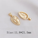 2PCS Plated Funny Face Necklace Pendant Charms Jewelry Making DIY Brass