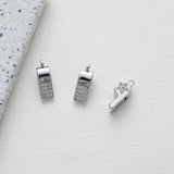 2PCS Whistle Pendant with Zircon for Jewelry Making Necklace DIY 