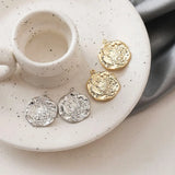2PCS Irregular Circle Pendant Brass with Zircon for DIY Necklace Making