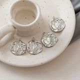 2PCS Irregular Circle Pendant Brass with Zircon for DIY Necklace Making