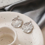2PCS Irregular Circle Pendant Brass with Zircon for DIY Necklace Making
