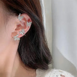 Sparkling Zircon Butterfly Ear Clips, Wedding Jewelry