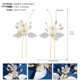 2PCS Rhinestone Pearl Barrettes Bridal Hair Accessories