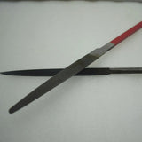 2PCS Halfround & 3-Square Files Red Handle for Sterling Silver Jewelry