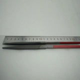 2PCS Halfround & 3-Square Files Red Handle for Sterling Silver Jewelry
