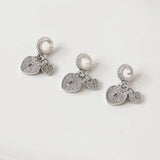 2PCS Heart-shaped Love Pendant with Zircon Charms Jewelry Making