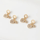 2PCS Heart-shaped Love Pendant with Zircon Charms Jewelry Making