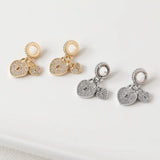 2PCS Heart-shaped Love Pendant with Zircon Charms Jewelry Making