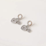 2PCS Heart-shaped Love Pendant with Zircon Charms Jewelry Making
