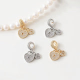 2PCS Heart-shaped Love Pendant with Zircon Charms Jewelry Making