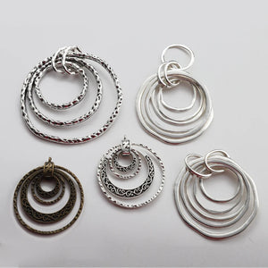 2PCS Large Hammer Circle Alloy Charms Pendants for Necklaces DIY Jewelry Making